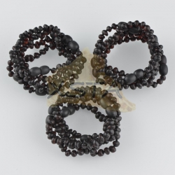 Amber teething bracelet baroque black raw